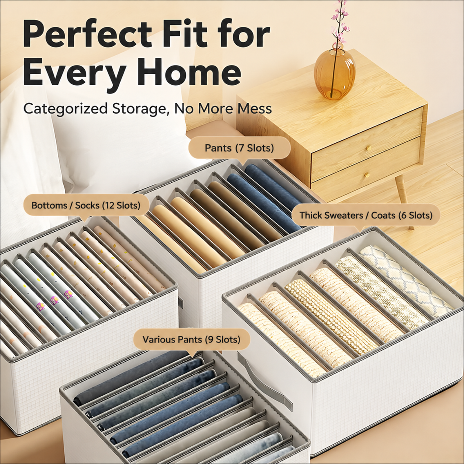 Washable Eight-Section Drawer Organiser