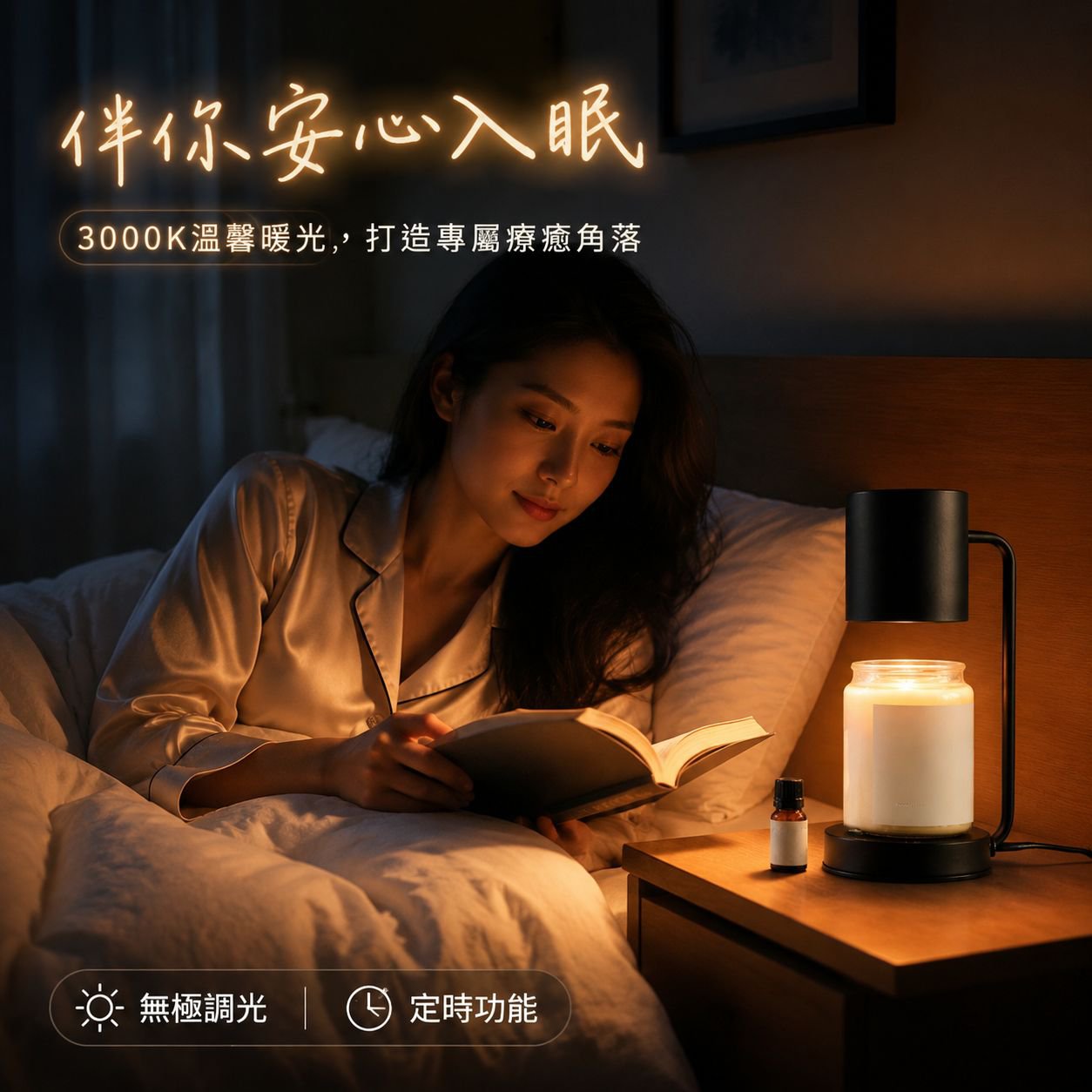 香薰擴香器房間燈蠟燭燈台擴香器燈座定時照明