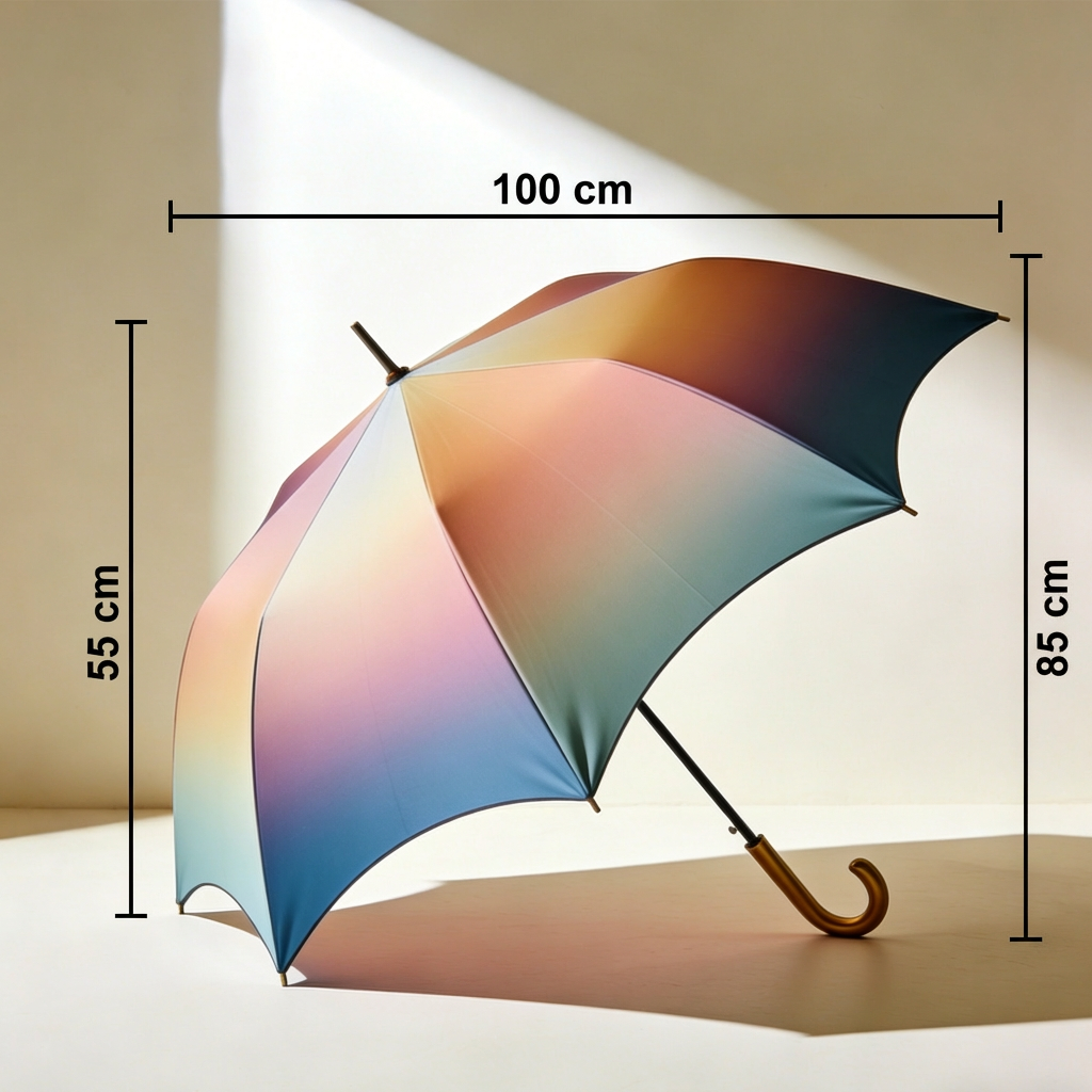 Detalle del mango ergonómico de los paraguas