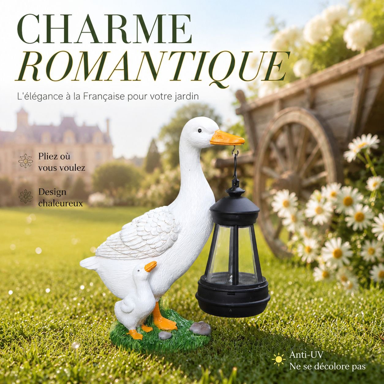 Luminaires en résine animaux mignons, décoration extérieure pour jardin