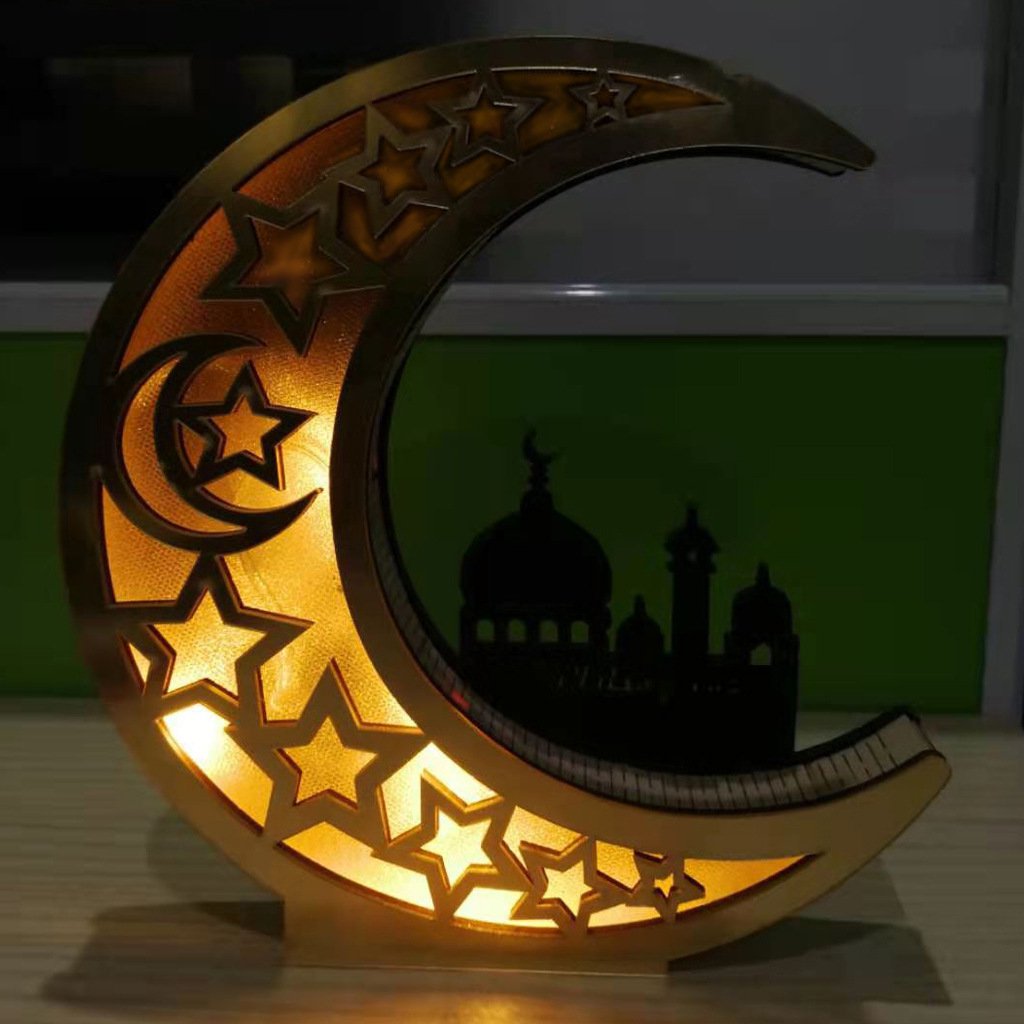 Mirror-Finish LED Moon Ornament