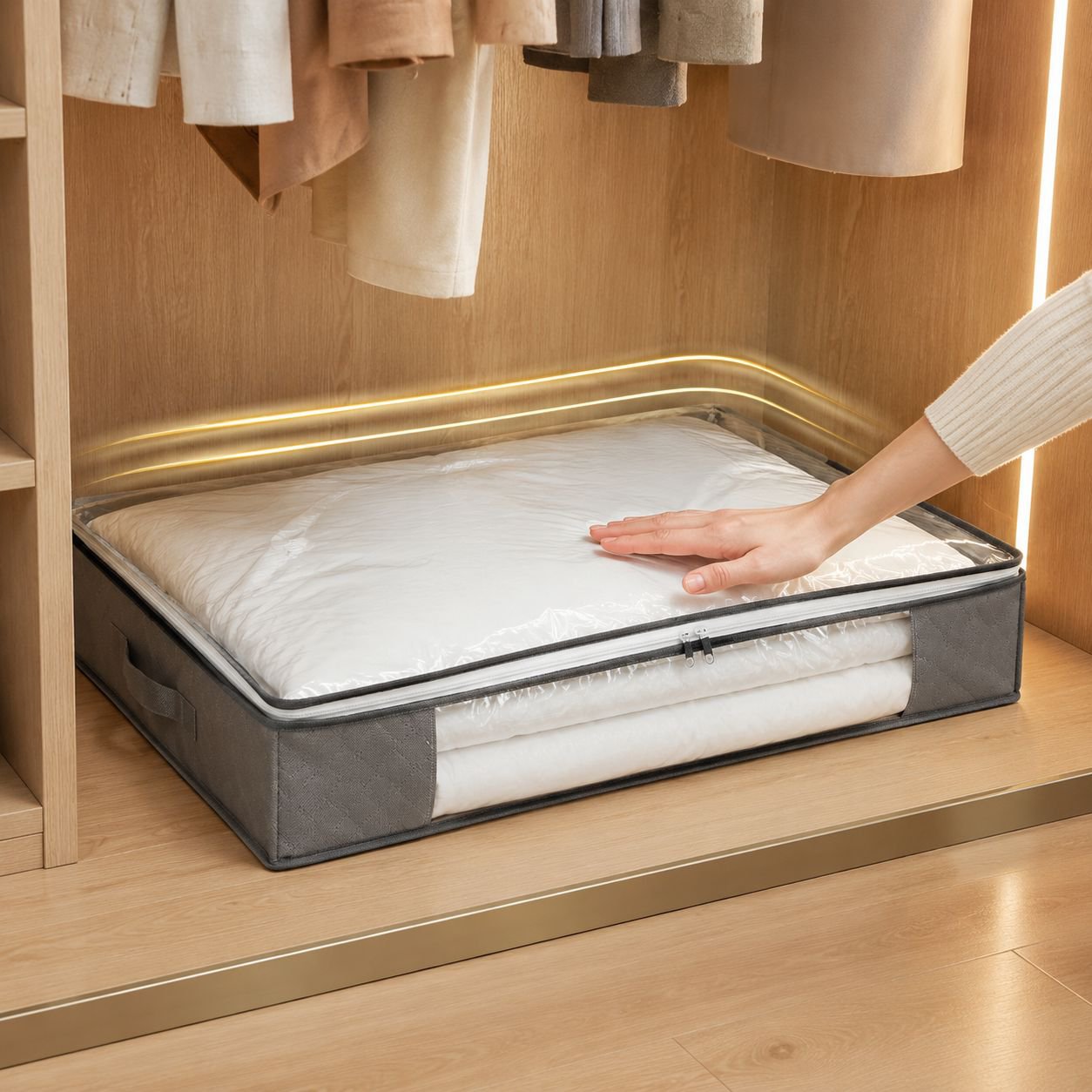 Non-woven fabric storage organizer for bedroom