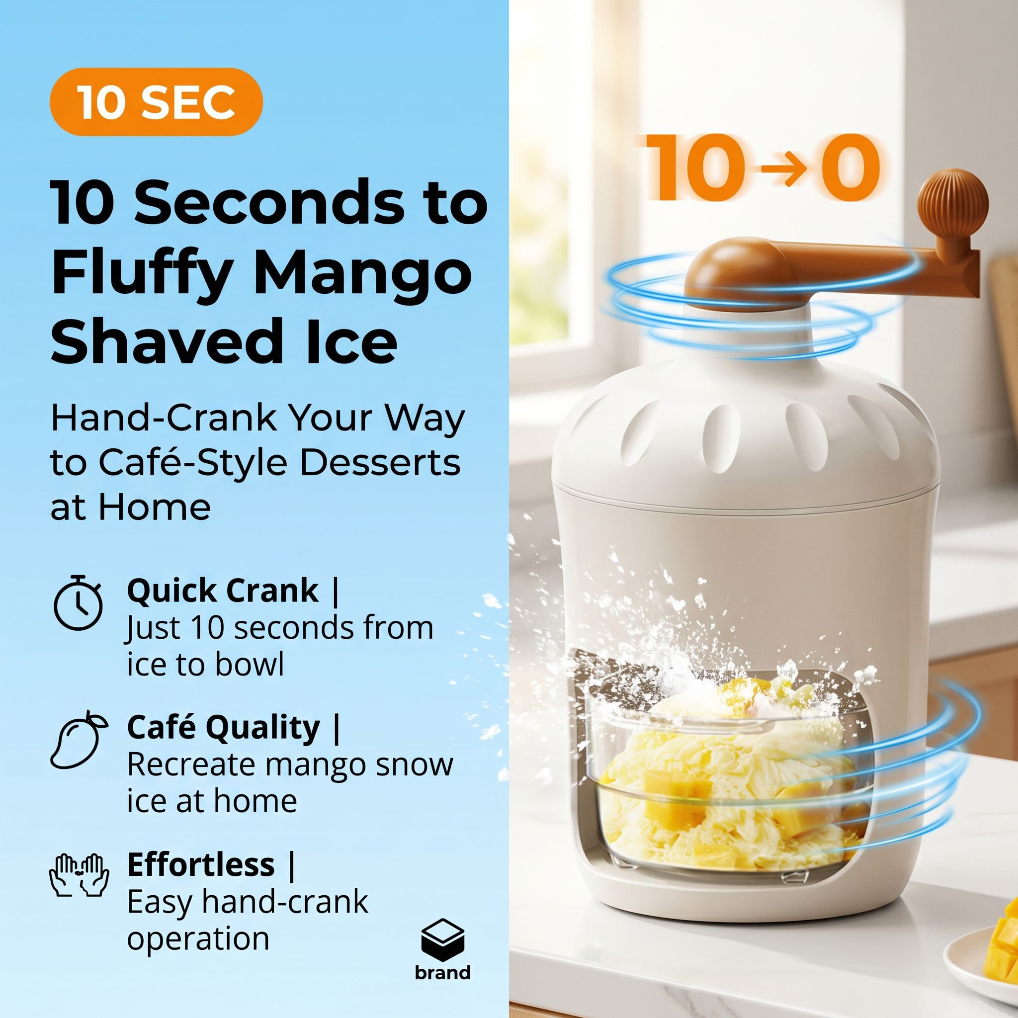 Household Small Manual Ice Shaver Creative Portable Ice Crusher