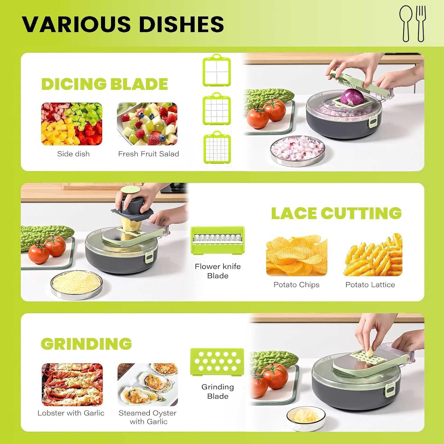 10-in-1 Vegetable Chopper with Drain Basket