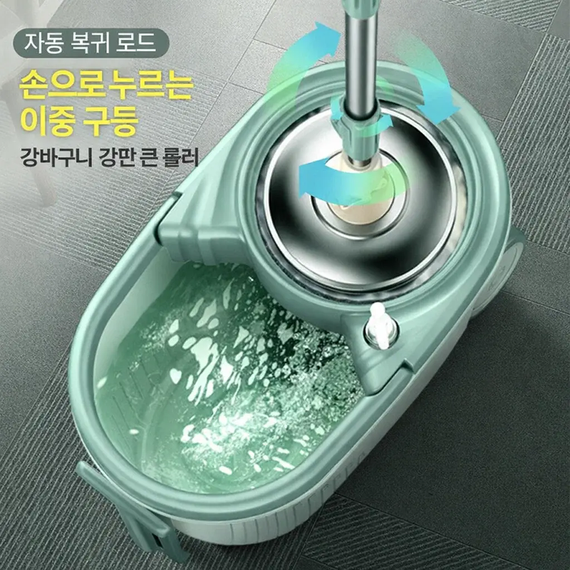가정용 물걸레통세트 게으름뱅이 물걸레 손세탁 회전구동 물걸레통세트 탈수