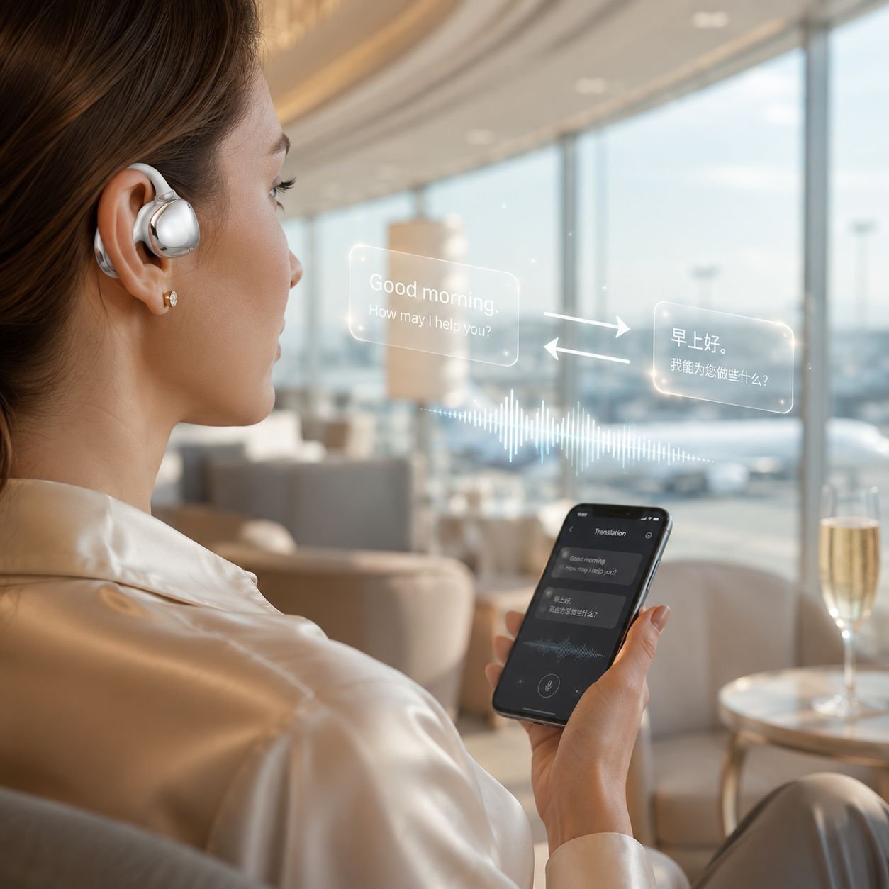 Convenient JN Clip-On Bluetooth Earphone with AI Translation