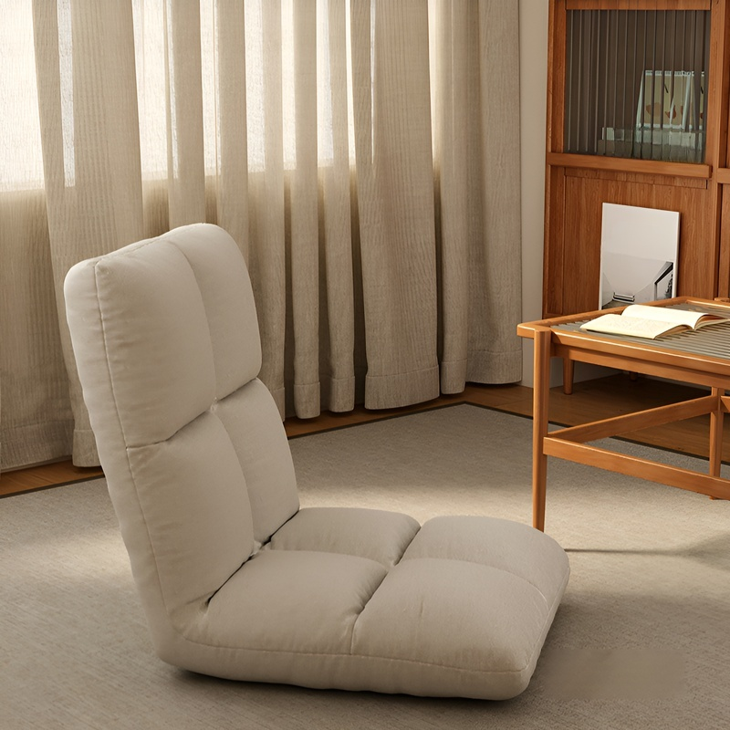  Floating Window Tatami Lazy Chair, Wooden Back Support for One Person