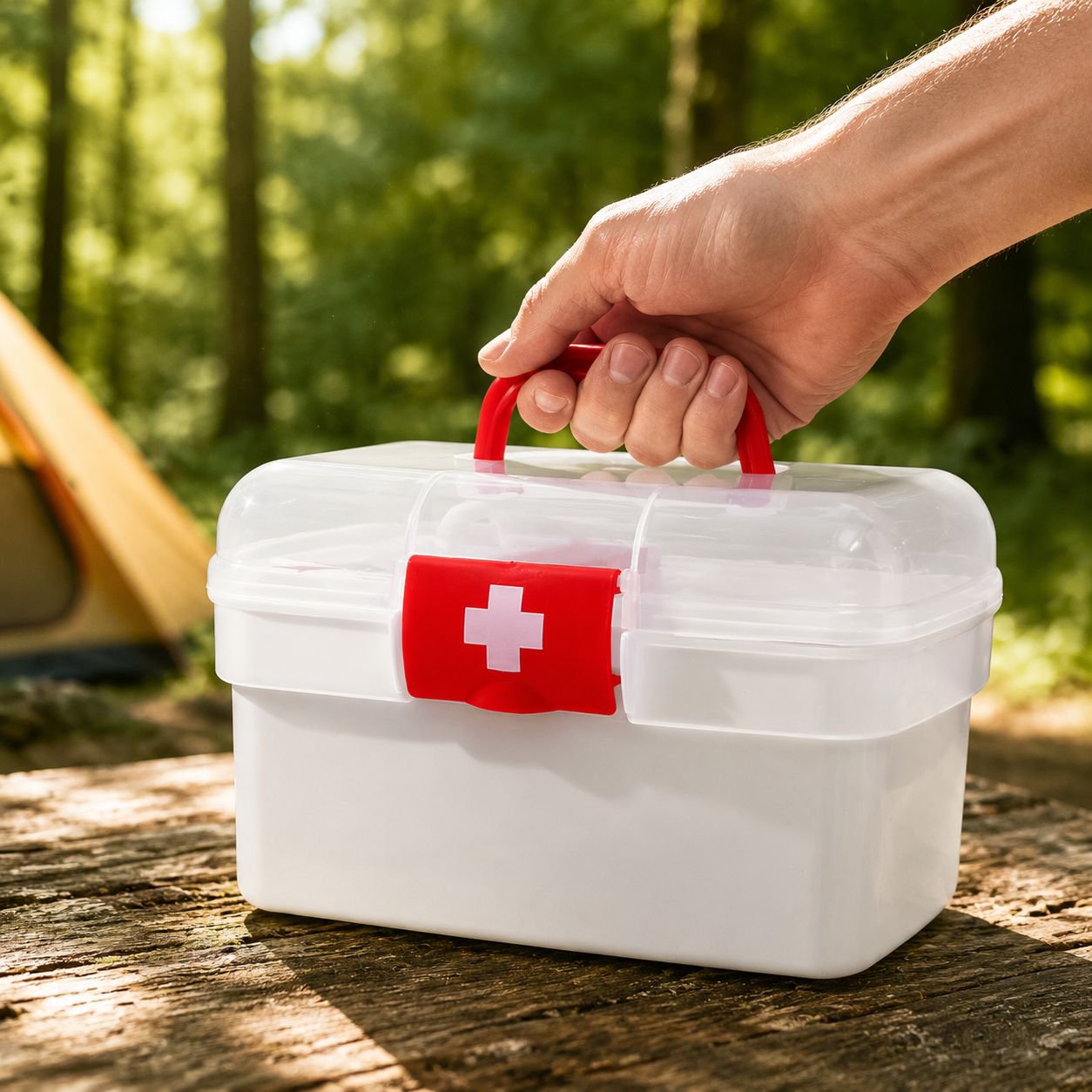 Große Pillenbox zur täglichen Medikamentenorganisation