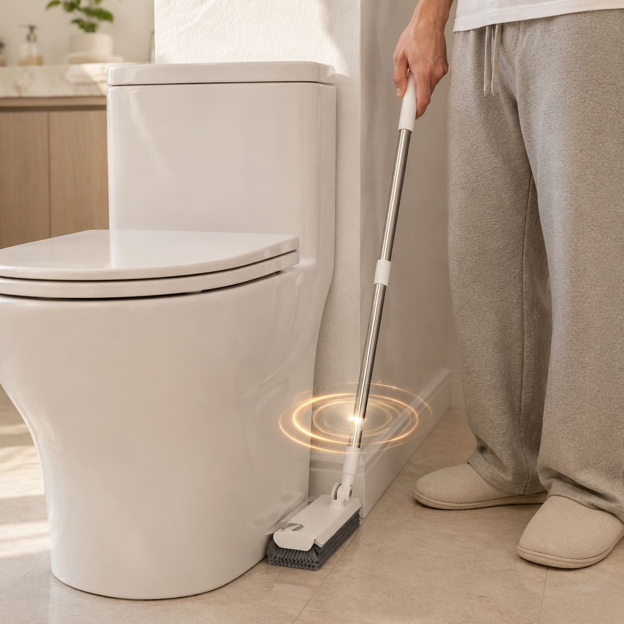 360-Degree Rotating V-Shaped Floor Brush, Bathroom Tile Grout Brush, Stiff Bristle Floor Brush