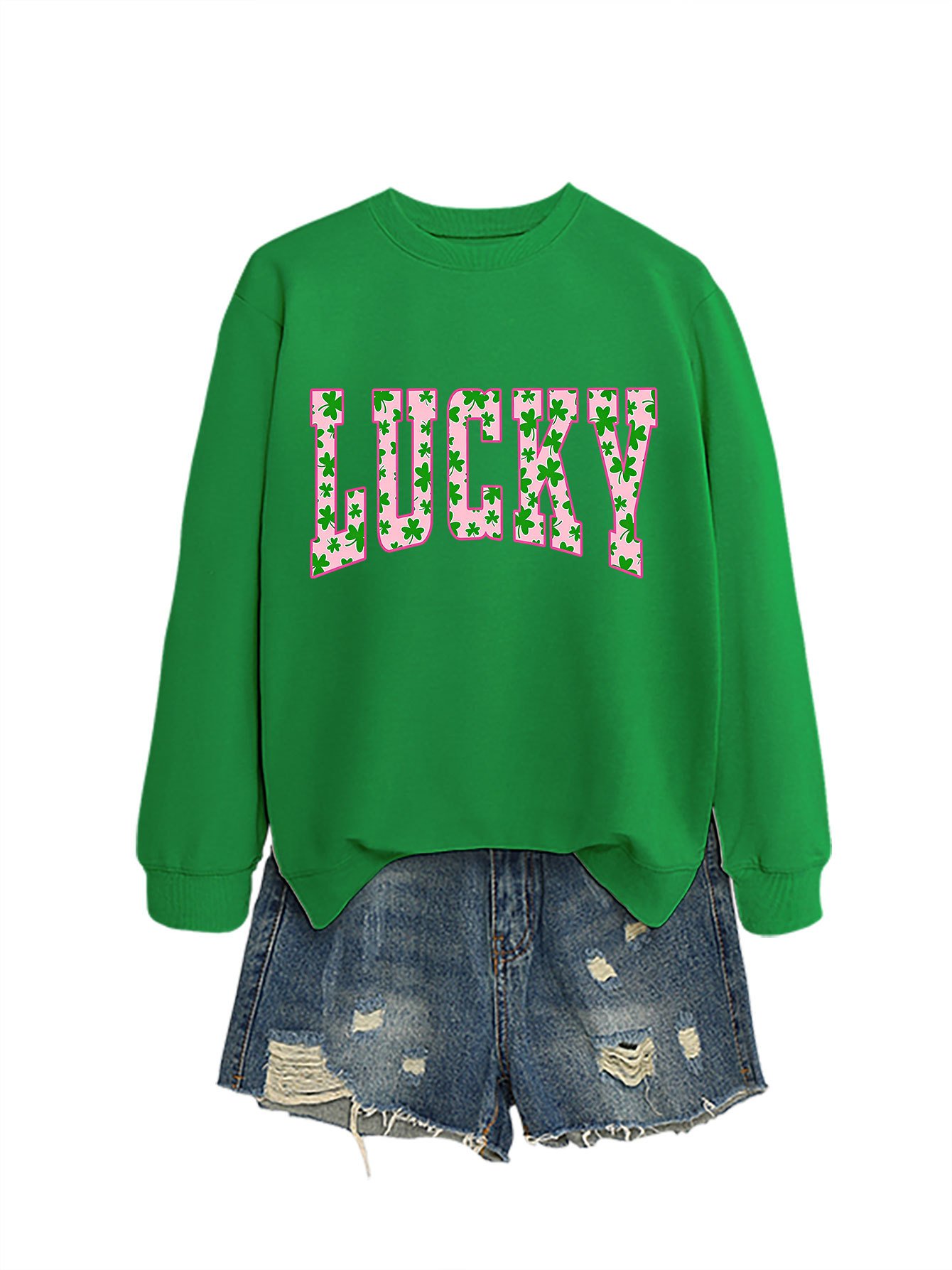 【Lucky Arrival】Pink Clover Women's Sweatshirt