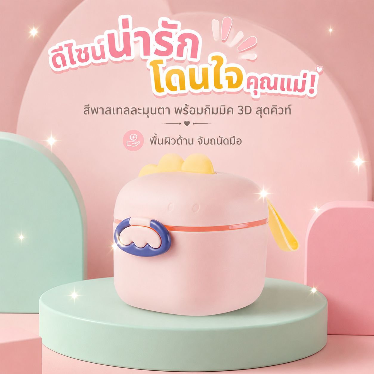 กล่องเก็บอาหารเสริมเด็ก แบบแบ่งส่วน พกพาสะดวก ปิดสนิท