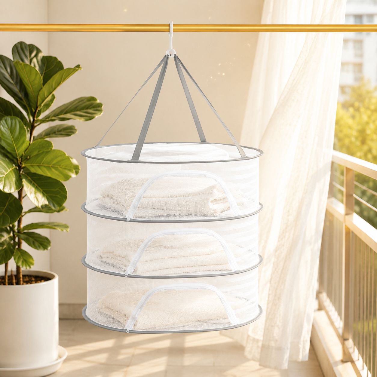 Multi-purpose laundry drying net basket for home use