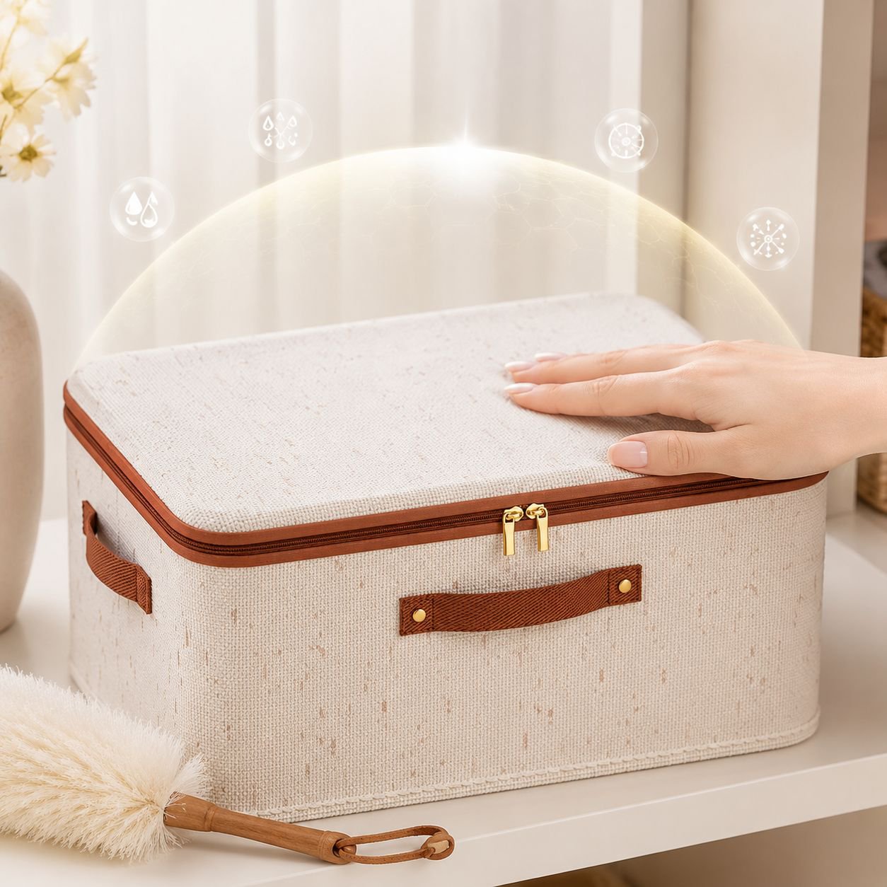 Tianshan Cotton Linen Storage Box with Lid