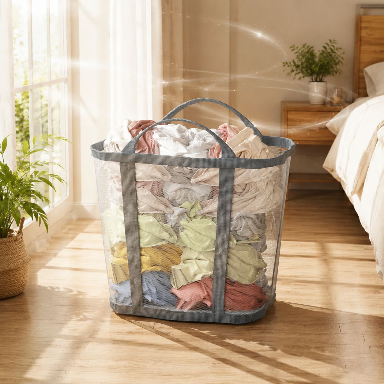 Grand panier à linge mural pliable pour salle de bain