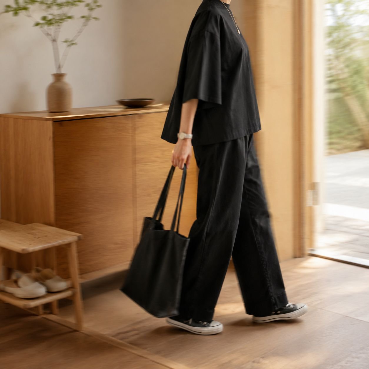 スリム見えカジュアル女性用ツーピース