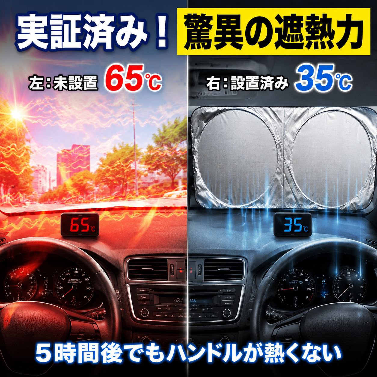 車内用サンシェード 折りたたみ式日除けボード