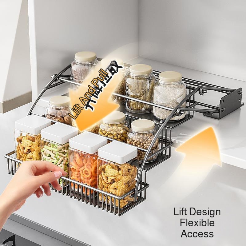 Cesta de almacenamiento elevable para la cocina