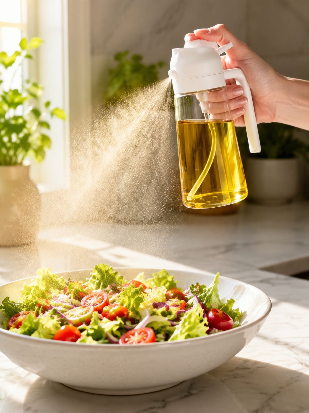 Olive oil dispenser ounce sprayer in modern kitchen