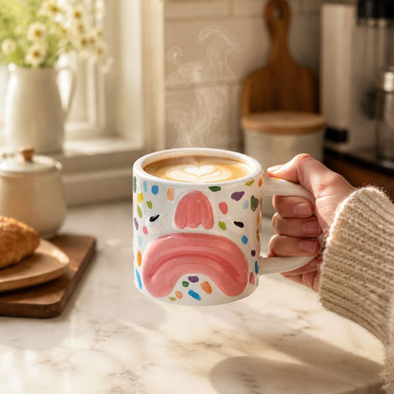 Tazas de cerámica con diseño gracioso para el hogar
