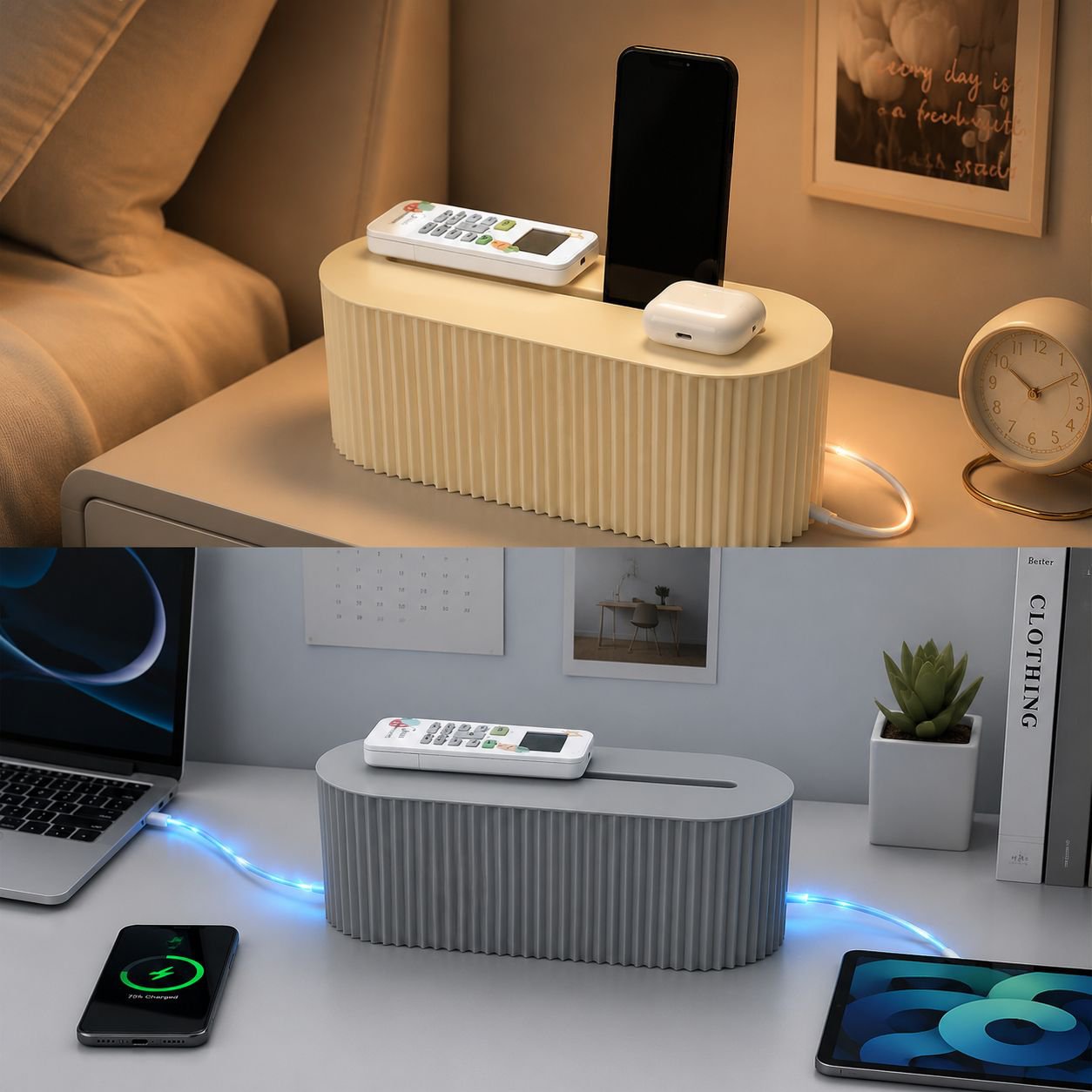 ケーブル管理ボックス、寮用電源タップ収納ボックス、携帯電話、タブレット、電源コードの感電防止安全対策。