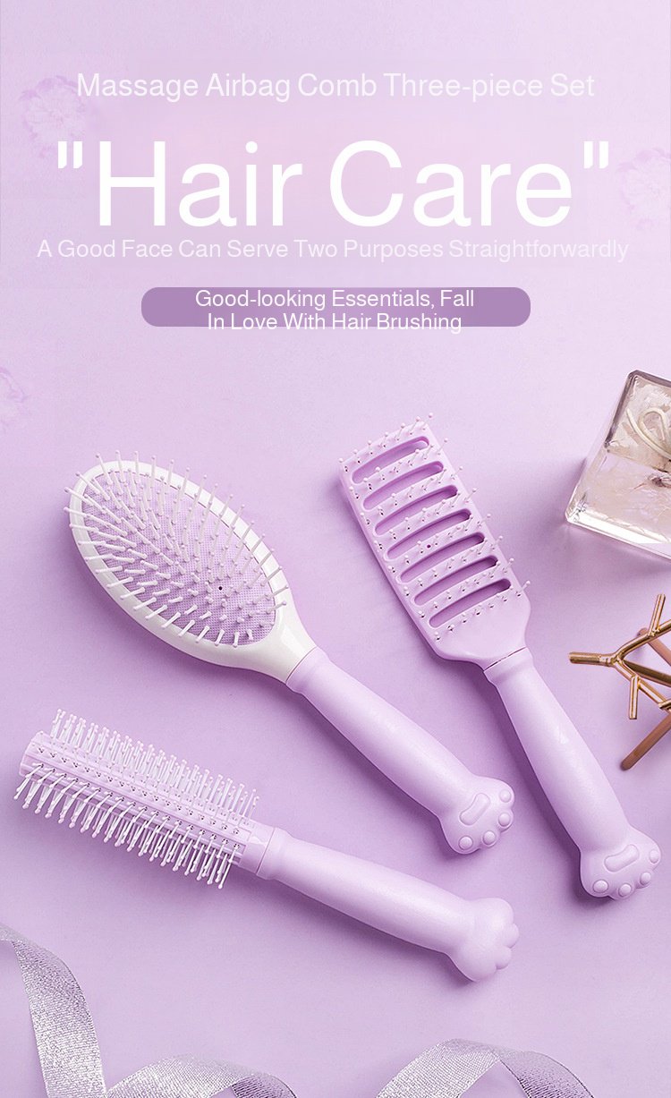 3-piece cute air cushion massage comb set