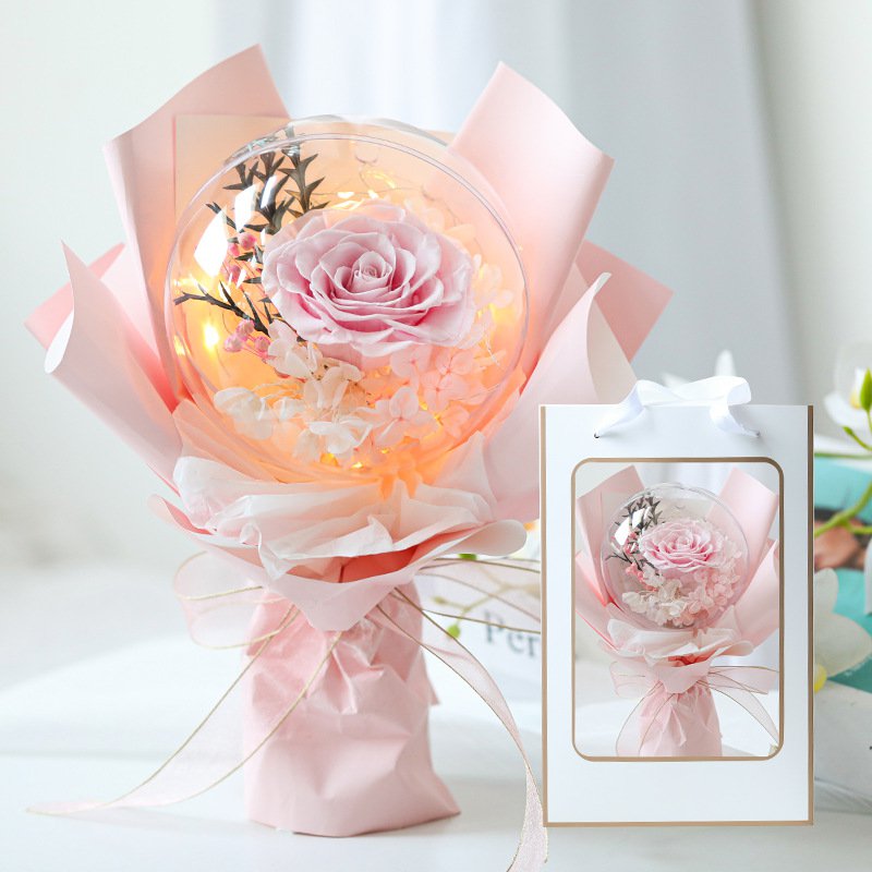永生玫瑰花氣球花束