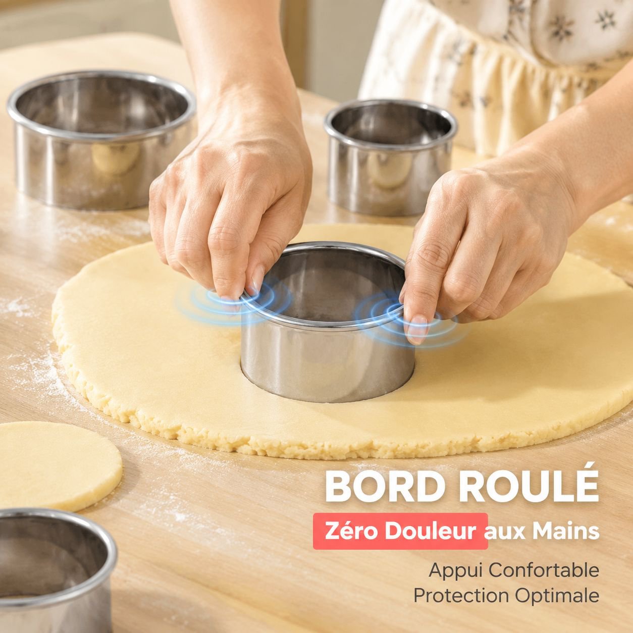 Lot de 12 découpoirs à biscuits ronds en acier inoxydable, pour gâteaux et desserts
