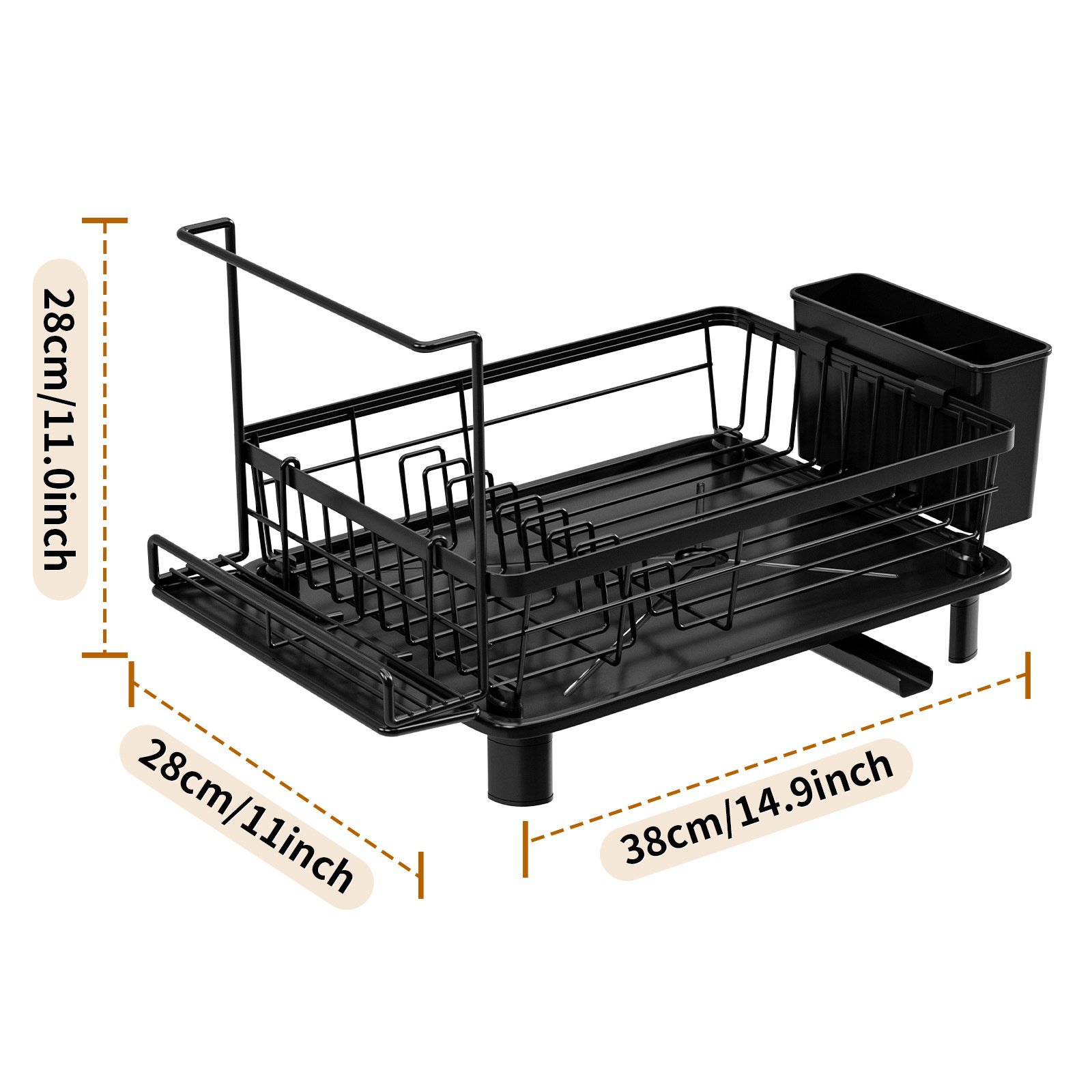 Kompakter Besteckabtropfer und -organizer