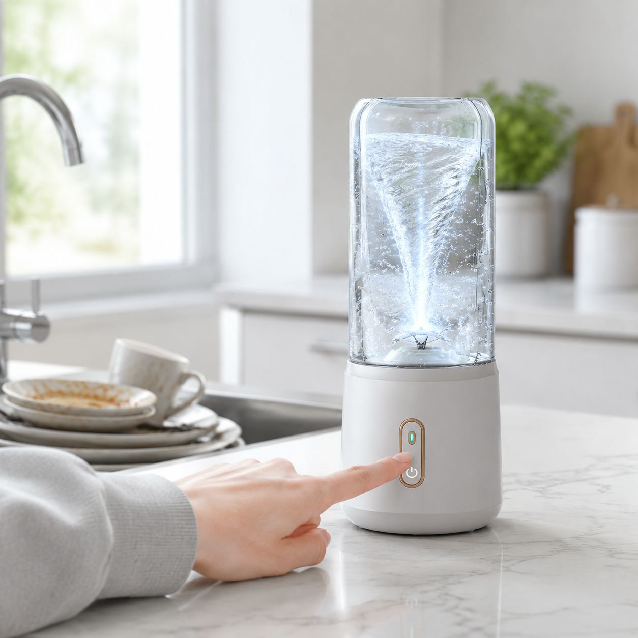 Travel-friendly cordless juice blender