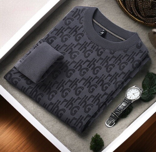 캐주얼 스타일 남성 라운드넥 상의