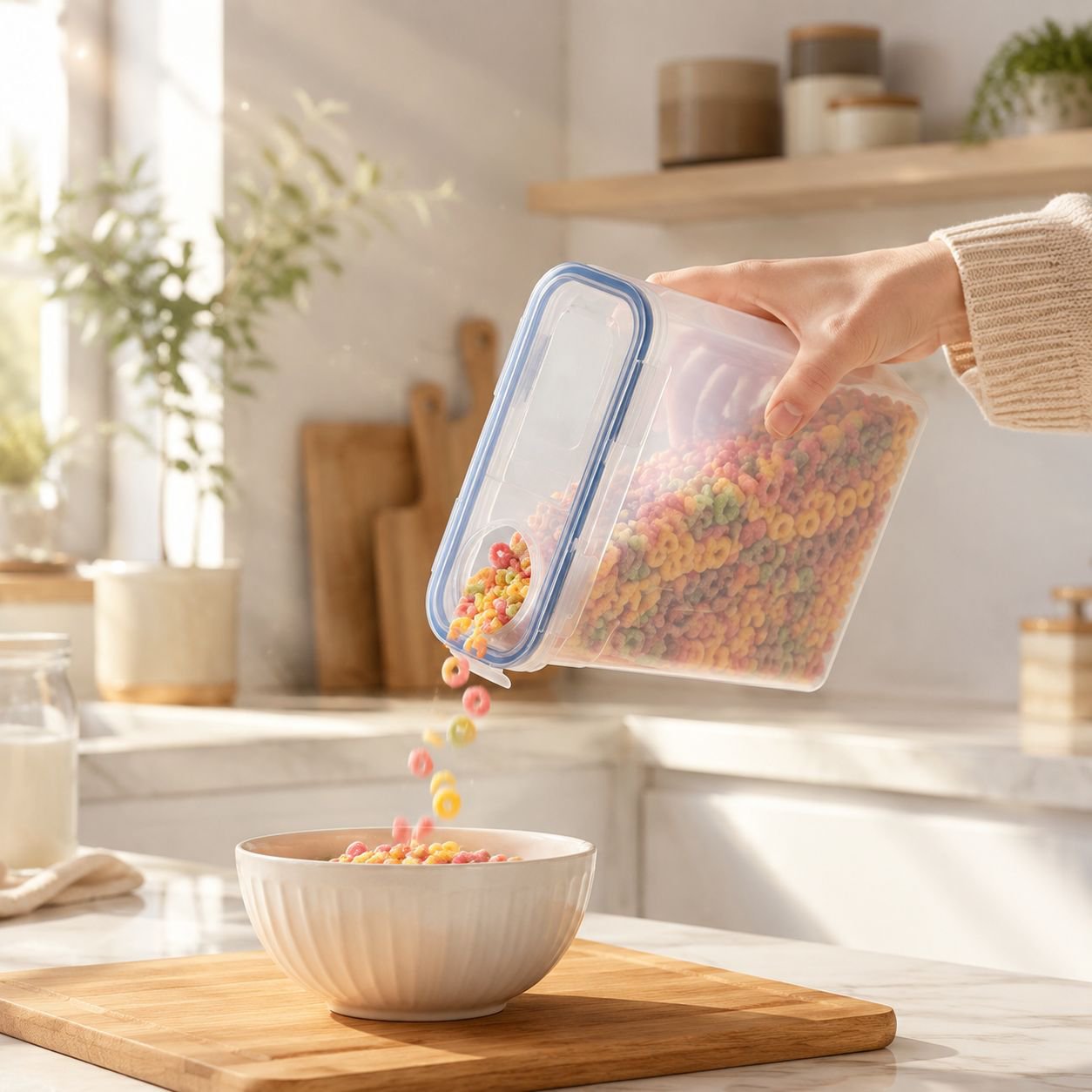 Transparenter luftdichter Vorratsbehälter für die Küche, ideal für Kimchi und Getreide