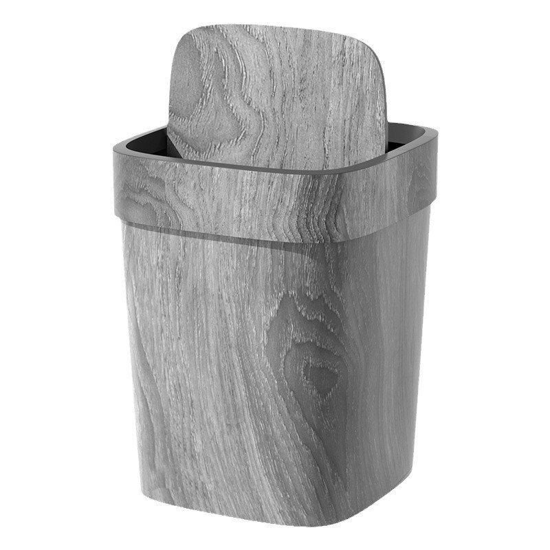 Nordic Minimalist Wooden Texture Waste Bin