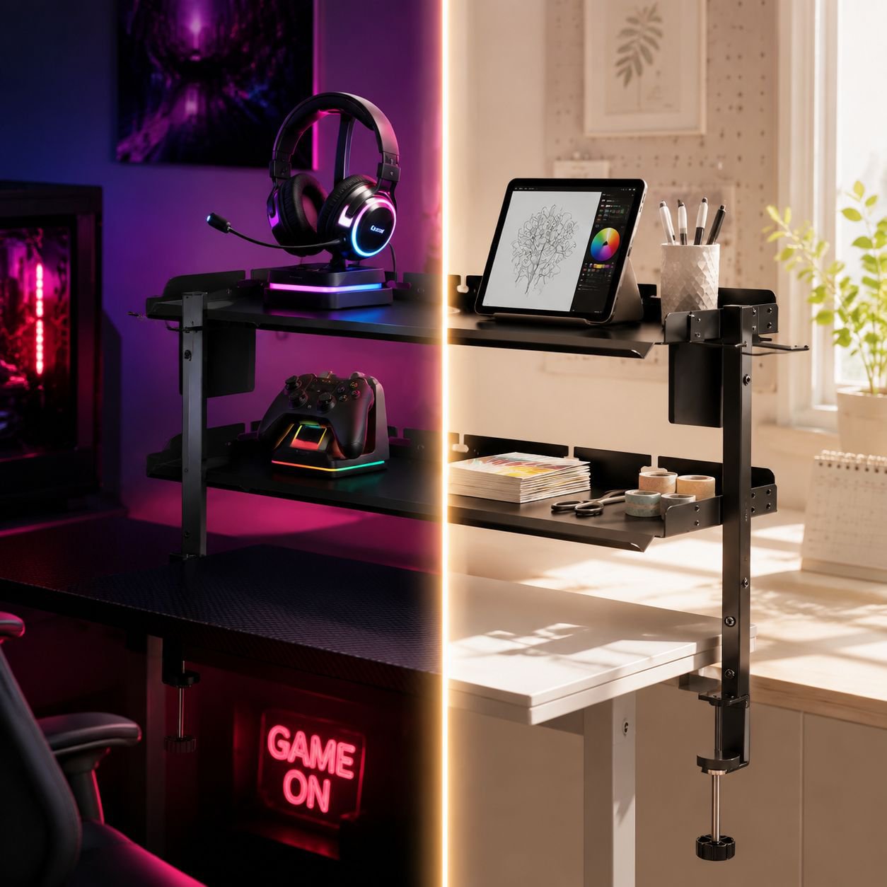JMY-DIY Storage Trend: DIY Desktop Storage Rack, Upgraded Desktop Shelf, Desk Storage Rack, Home Mul