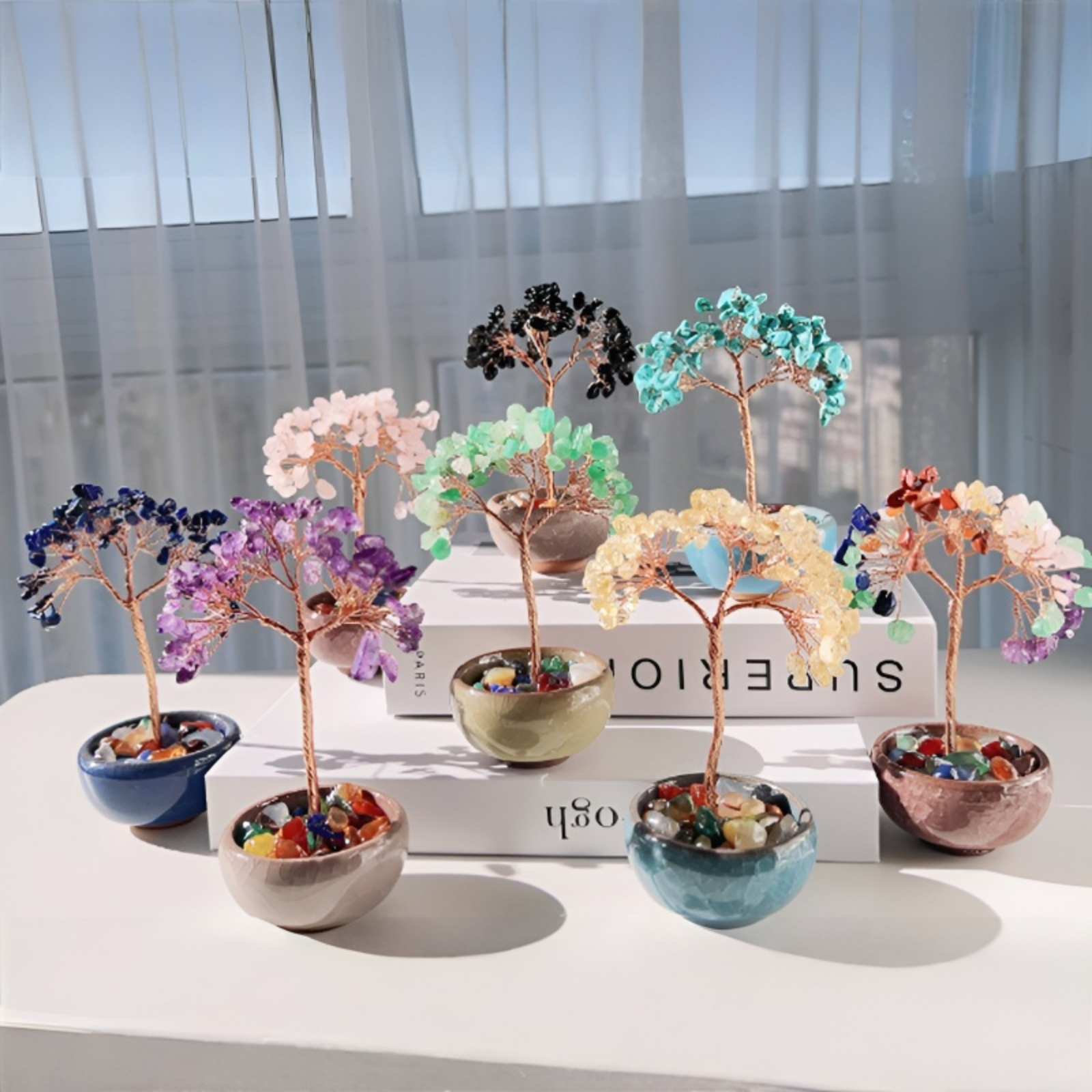 天然水晶ツリーの家のデスクトップ装飾品