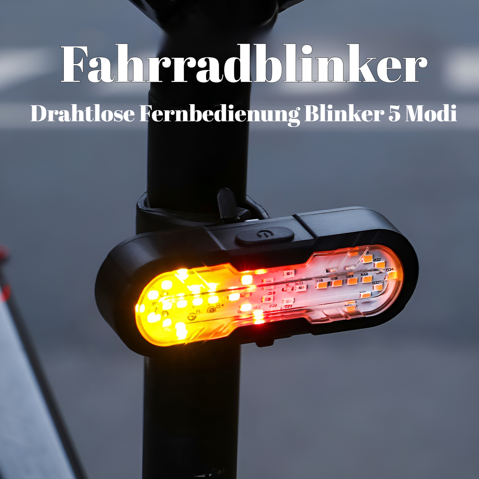 Fahrrad-Rücklicht mit Blinker, Hupe und Fernbedienung