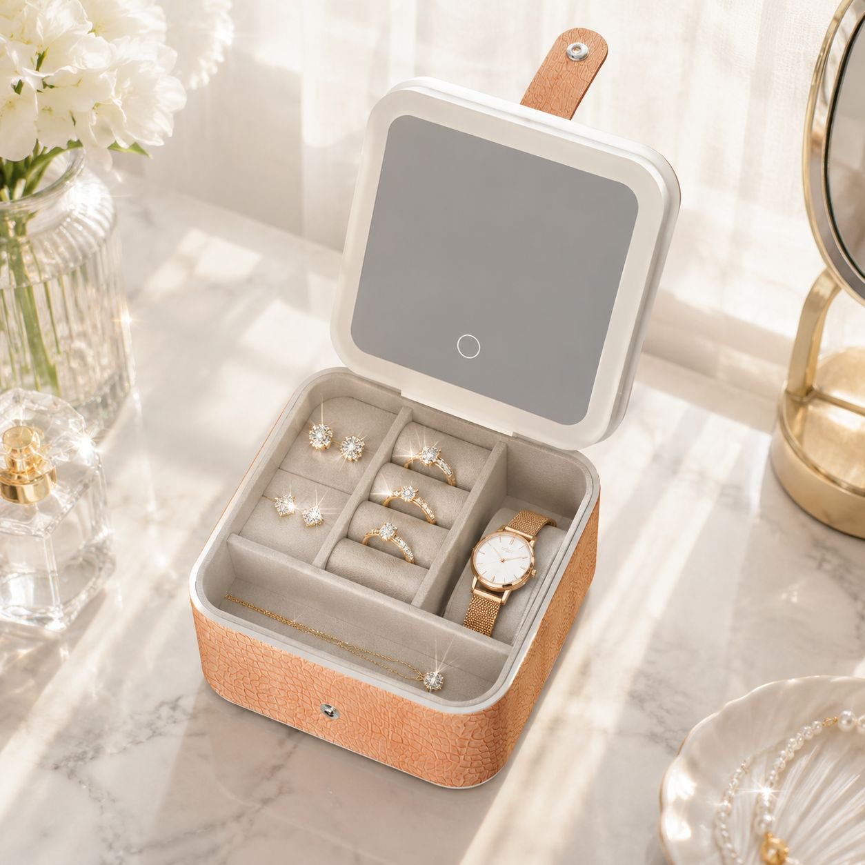 Travel-Friendly LED Vanity Makeup Box