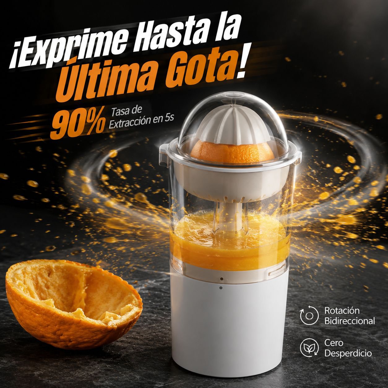 Mini exprimidor de frutas doméstico, extractor de jugos de naranja de 250 ml (verde)