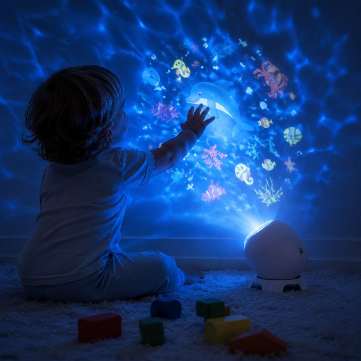 Easy-to-use controls on the starry sky rotating projector
