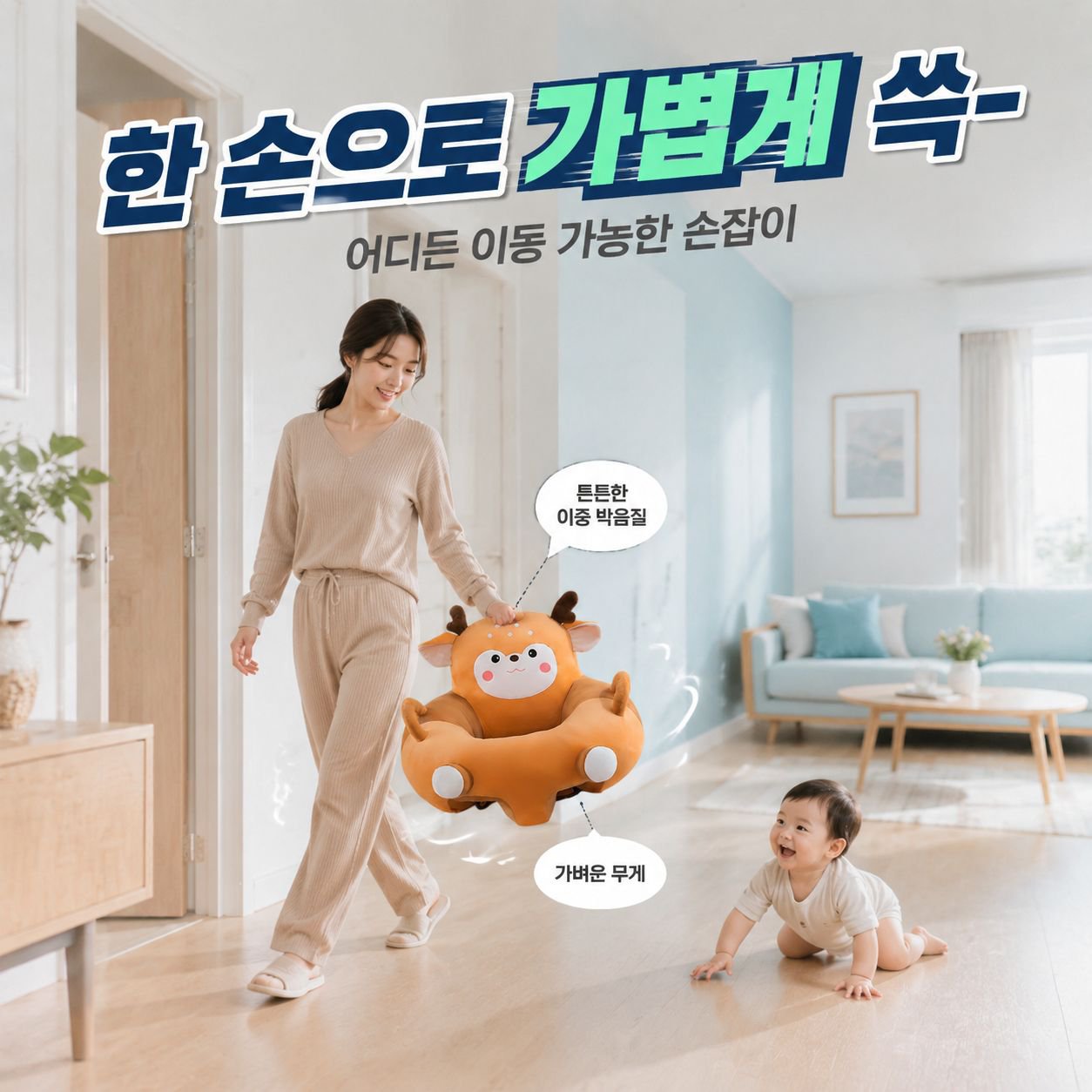 캐릭터 뽀글이 유아 식탁의자 아기 소파