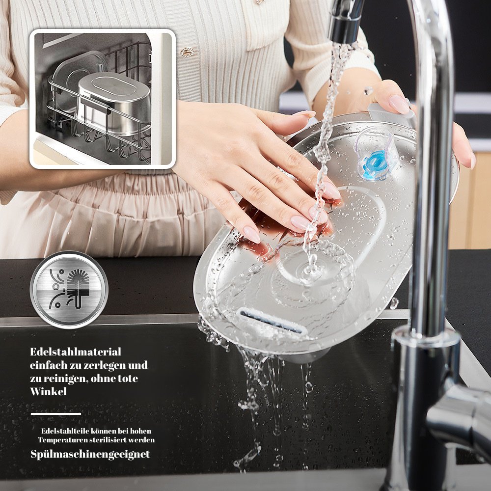 Edelstahl-Katzenbrunnen mit Filtersystem