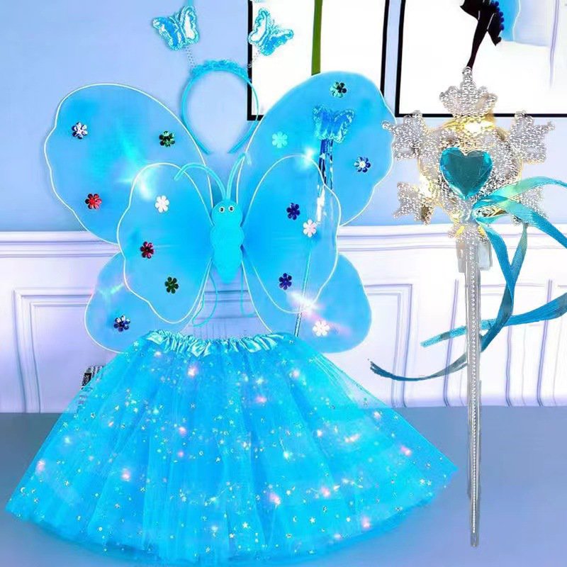 ชุดกระโปรงปีกผีเสื้อเรืองแสง