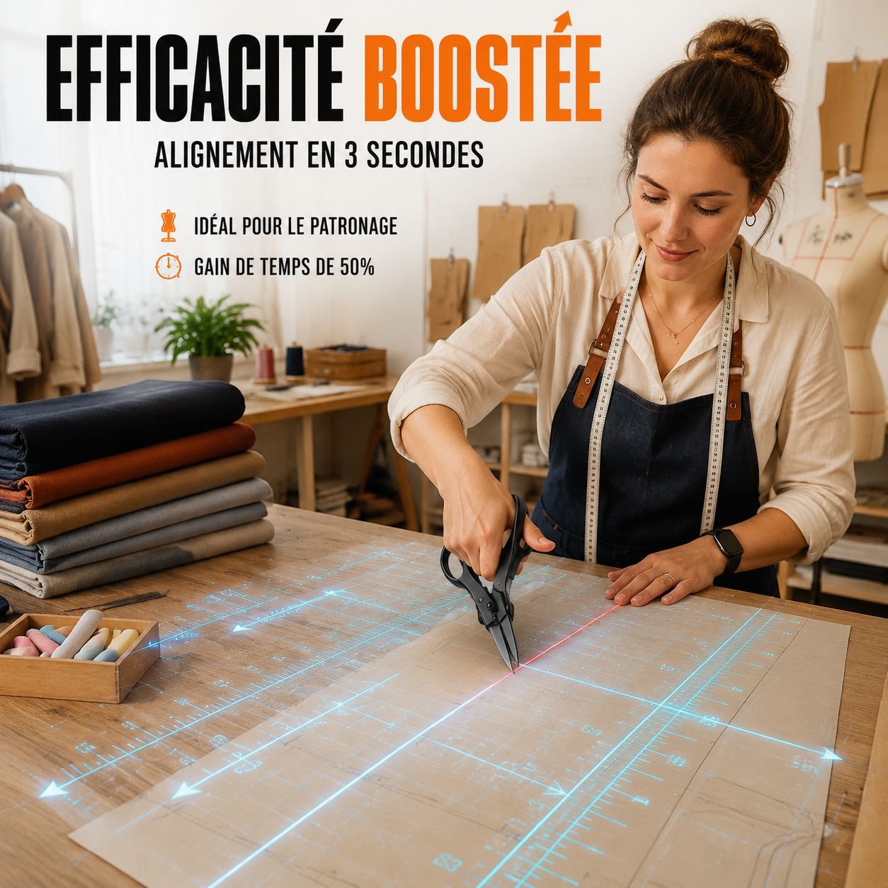 Ciseaux à laser infrarouge pour la coupe de vêtements