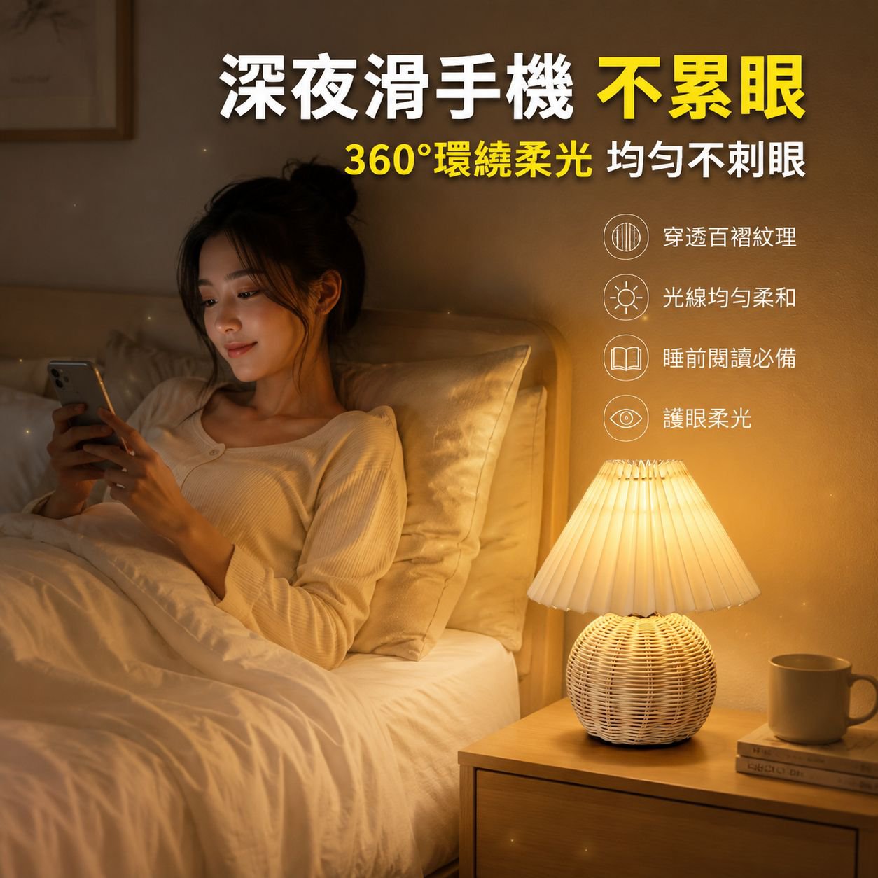 多用途女孩百褶床頭歐式陶瓷復古檯燈臥室床頭燈