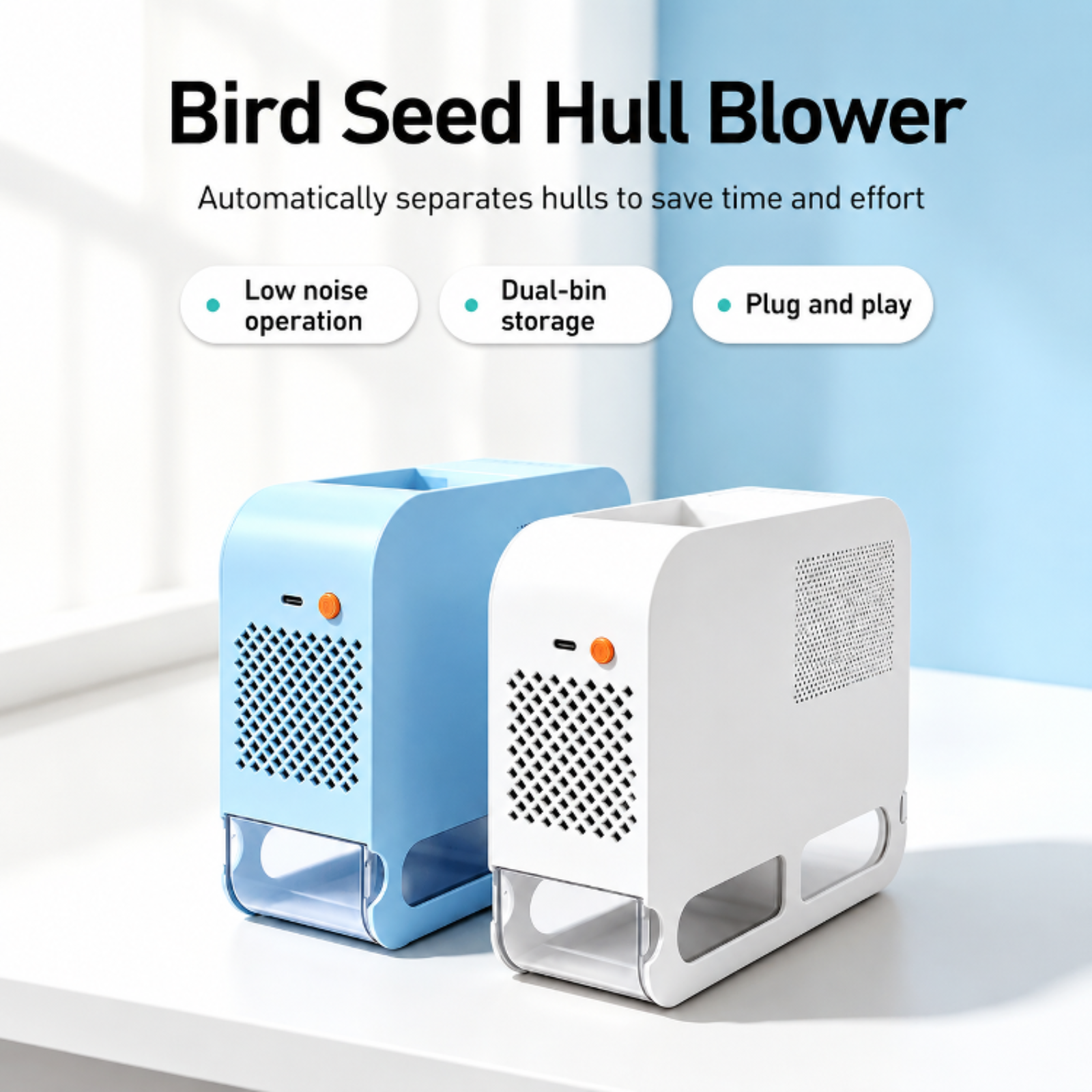 Bird food huller, parrot feed, bird food hull separator, huller blower, sieve for mixed feed, bird s