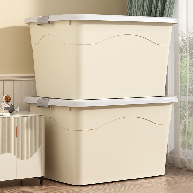 Grand bac de rangement en plastique avec couvercle
