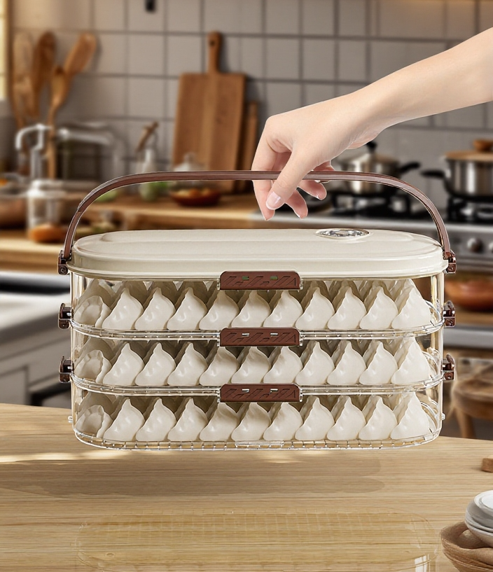 냉동 전용 밀봉 신선도 유지 다층 수납함 전체 모습