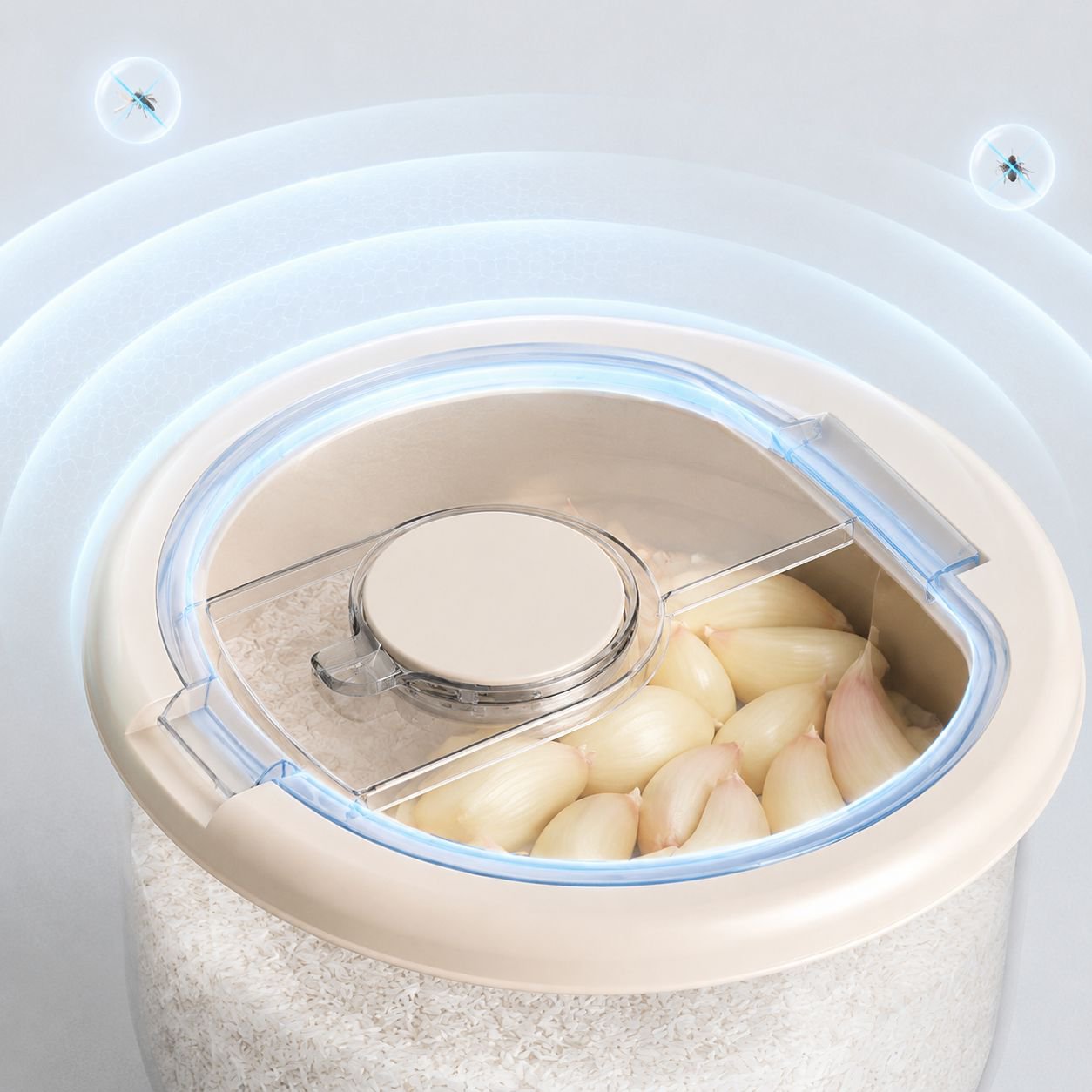 Household food-grade rice container, flour storage tank, insect-proof, moisture-proof, airtight flou