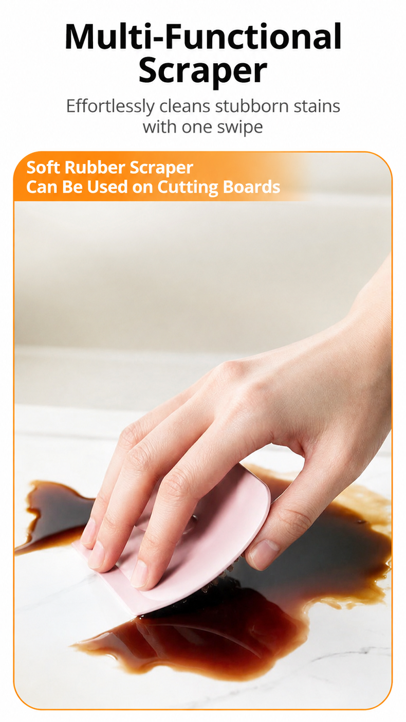 U-shaped scrub brush for sinks, faucets, and bathroom corners