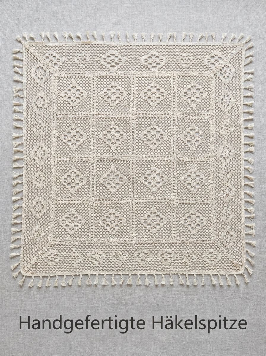 Detailansicht der feinen Häkelspitzenmuster