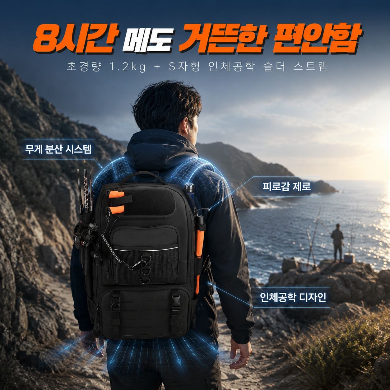 신상 다기능 접이식 대용량 낚시 백팩